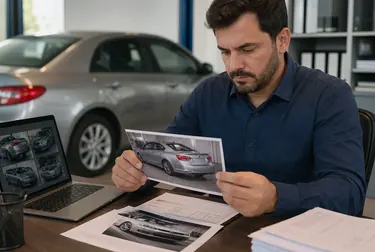 Atendimento sobre desbloqueio de sinistro em Araxá, com profissional explicando processos ao cliente.